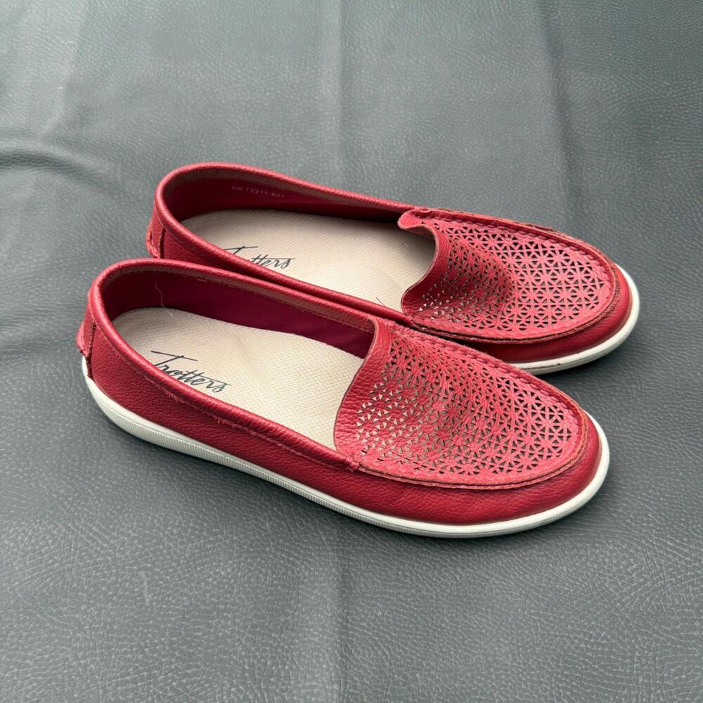 Trotters Audrey Women's 8 Red‎ Leather Loafer Flat Comfort Shoes